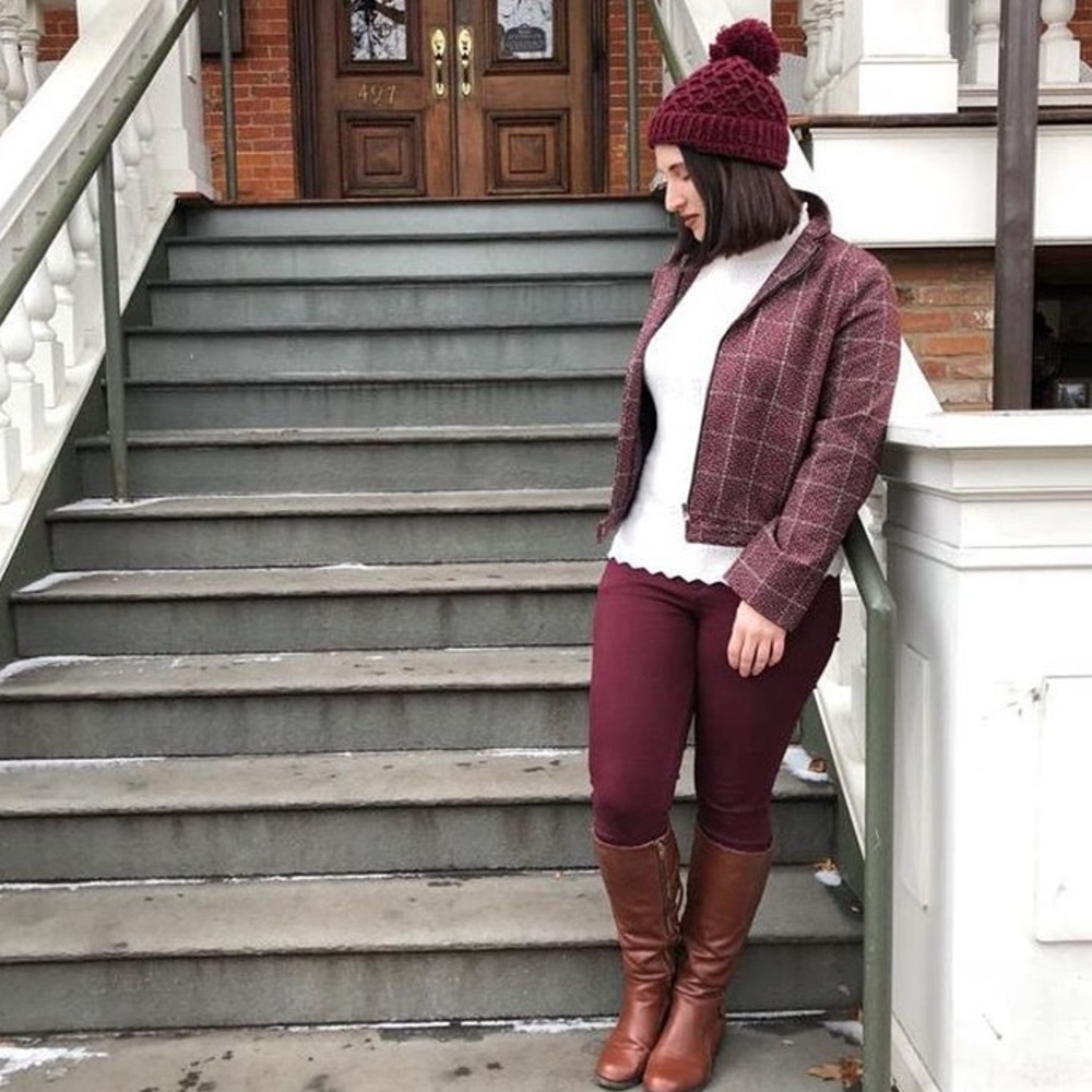 Burgundy Tweed Blazer Jacket NWT!